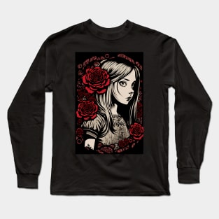 Dark Alice in Wonderland: Dark Gothic Punk E-Girl Style Long Sleeve T-Shirt